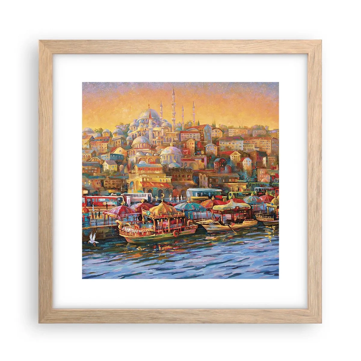 Plakat w ramie jasny dąb - Stambulska opowieść - 30x30 cm
