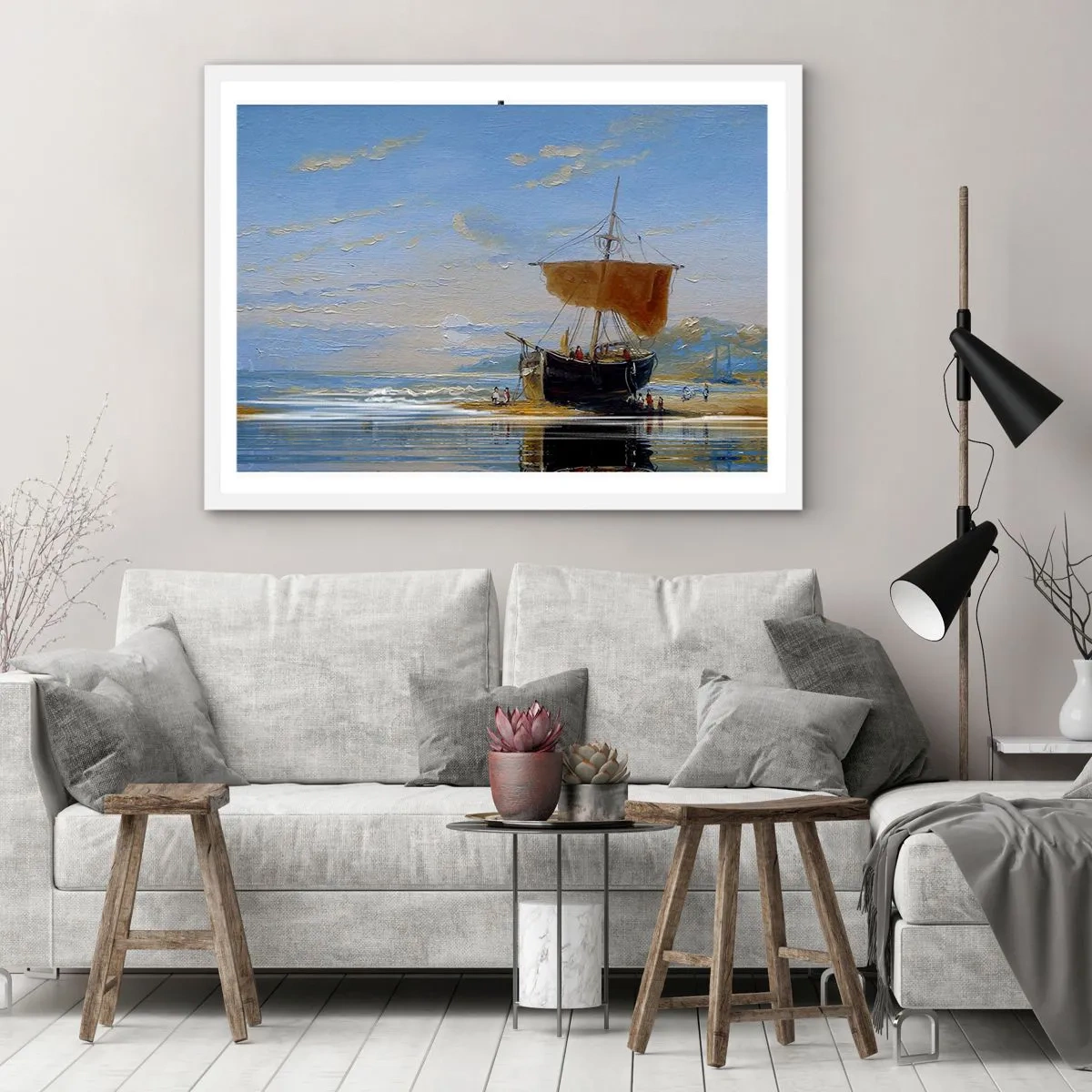 Plakat w białej ramie - Woda, ziemia, powietrze - 50x40 cm