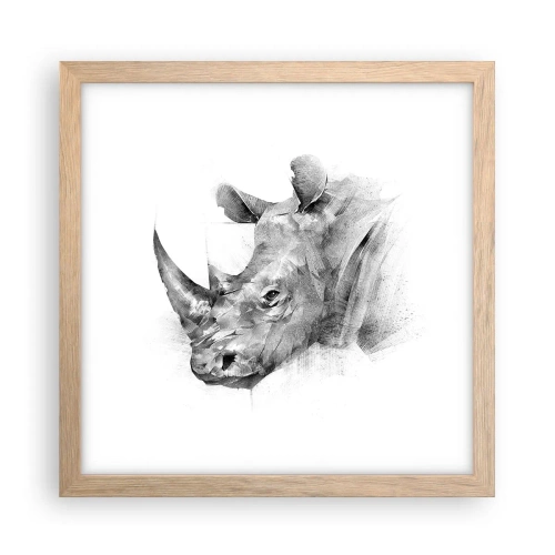 Plakat w ramie jasny dąb - Afrykański portret - 30x30 cm