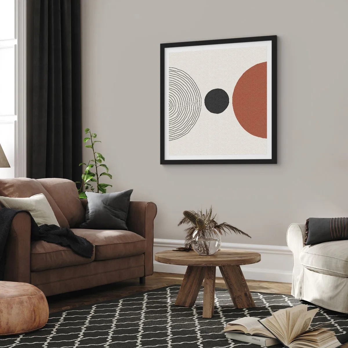 Plakat w czarnej ramie - W centrum uwagi - 50x50 cm