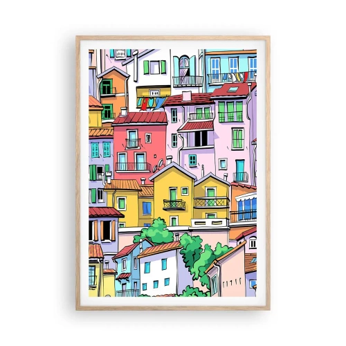 Plakat w ramie jasny dąb - Wesołe miasto - 70x100 cm