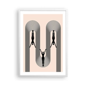 Plakat w białej ramie - Do góry nogami - 50x70 cm