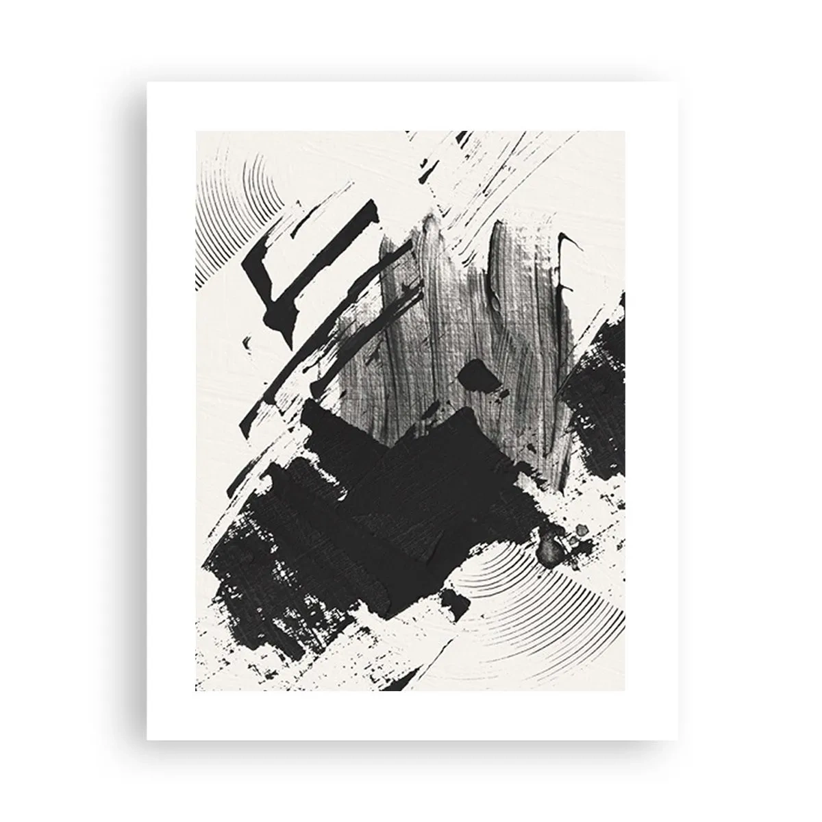 Plakat - Abstrakcja – ekspresja czerni - 40x50 cm