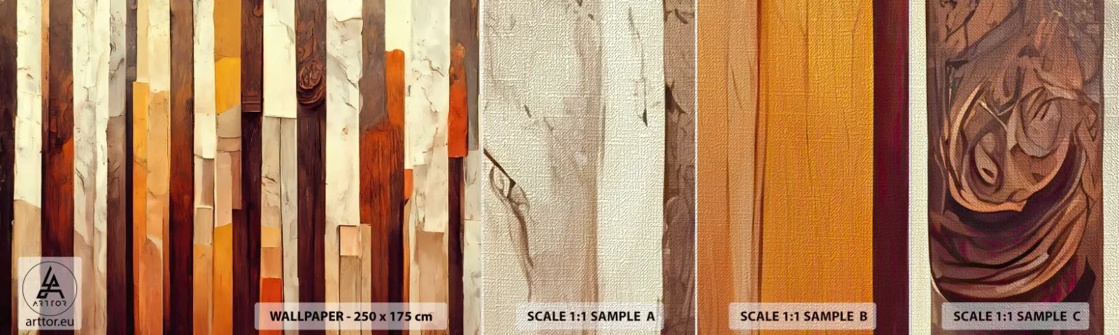 Fototapeta Próbka Premium Canvas - Hymn leśnych drzew - Sztuka, Abstrakcja, Pasy - 100x30 cm