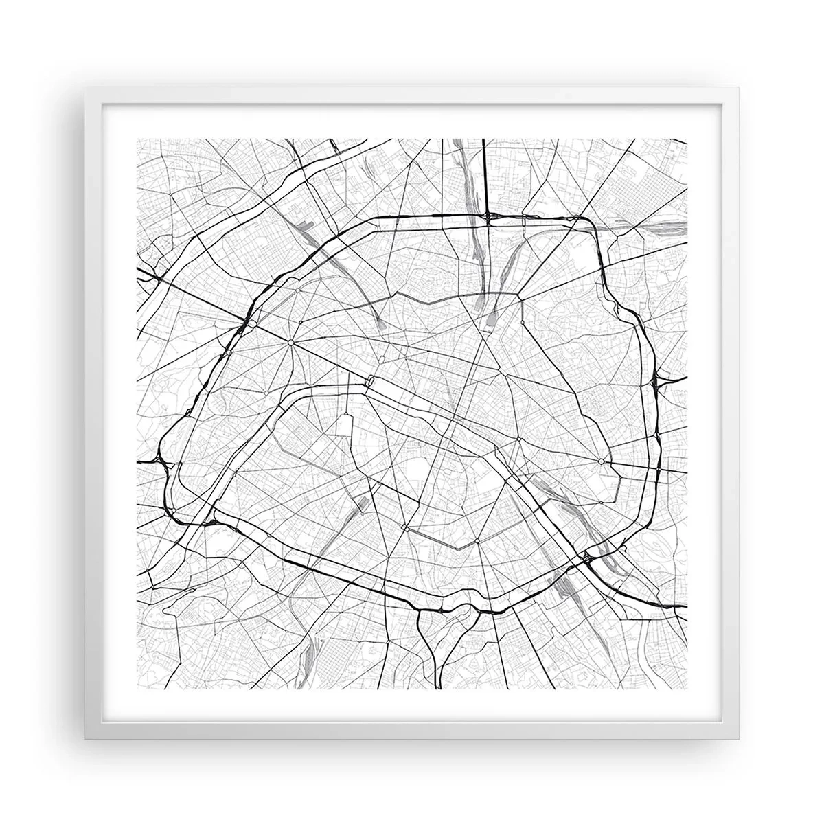 Plakat w białej ramie - Kwiat Paryża - 60x60 cm