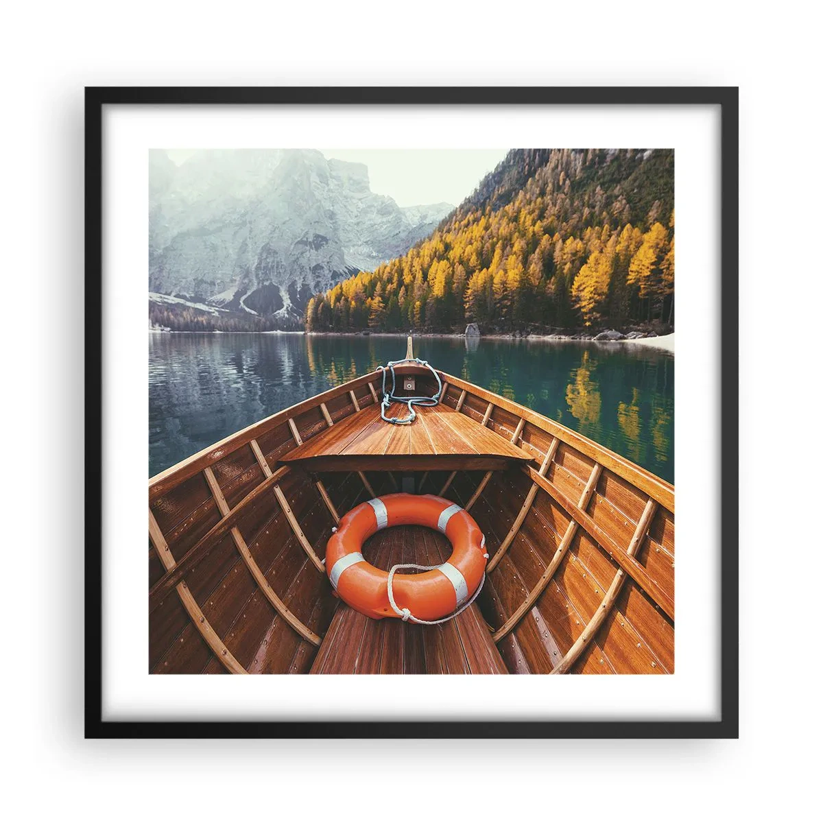 Plakat w czarnej ramie - Górska wycieczka - 50x50 cm