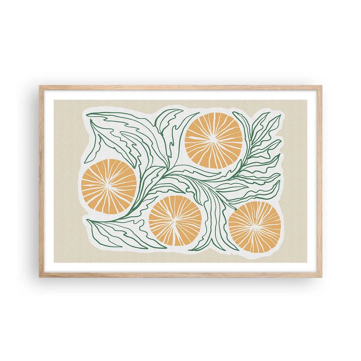 Plakat w ramie jasny dąb - Etnicznie z nutą abstrakcji - 91x61 cm