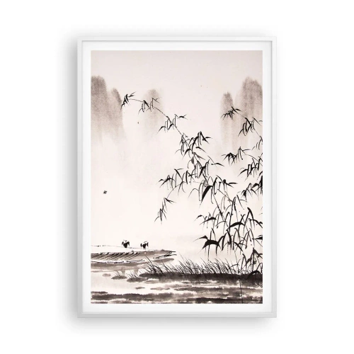 Plakat w białej ramie - Cisza ryżowych pól - 70x100 cm