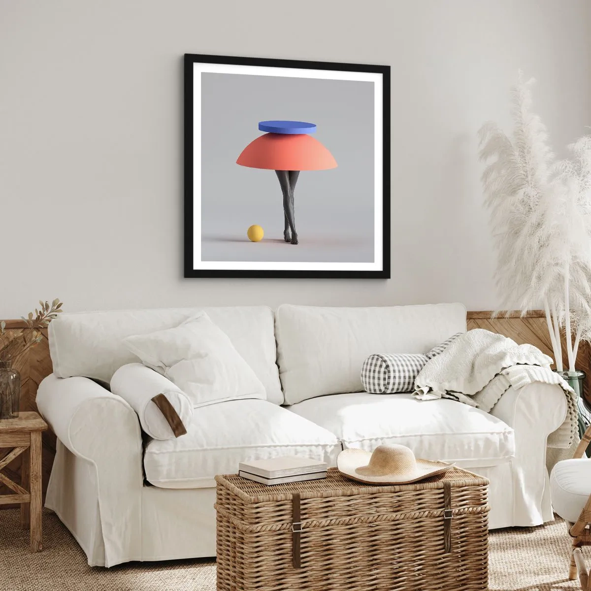 Plakat w czarnej ramie - Kompozycja surrealistyczna - 40x40 cm