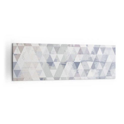 Obraz na płótnie - Geometryczny wzór z trójkątów w pastelowych odcieniach - 160x50cm - W rytmie na trzy - Nowoczesna dekoracja ścienna do salonu i sypialni ARTTOR