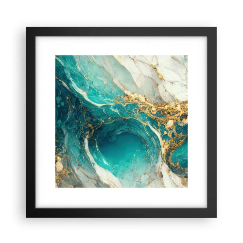 Plakat w czarnej ramie - Kompozycja z żyłami złota - 30x30 cm