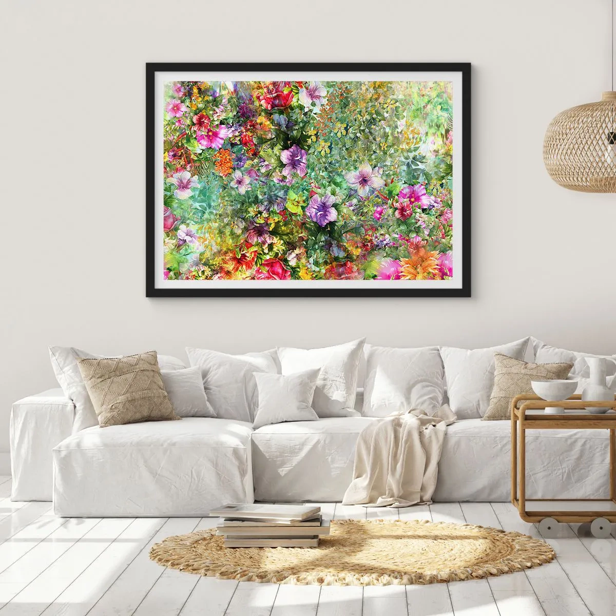 Plakat w czarnej ramie - W kwiaty na zatracenie - 40x30 cm