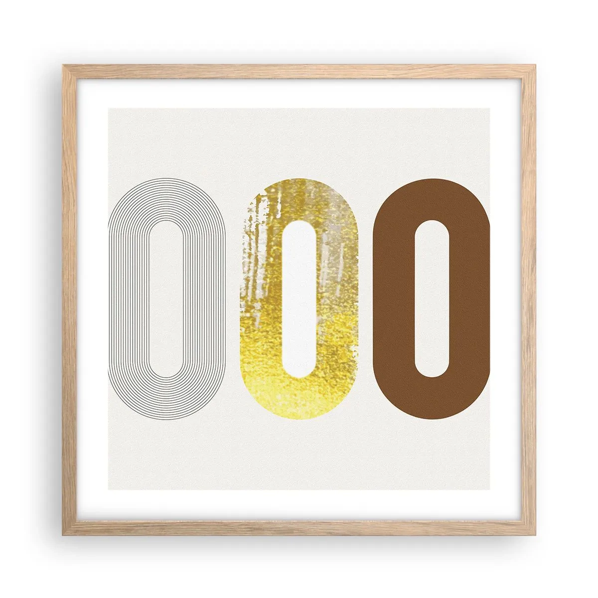 Plakat w ramie jasny dąb - Ooo! - 50x50 cm