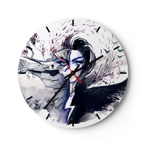 Zegar ścienny - Demoniczna i piękna - 40x40 cm