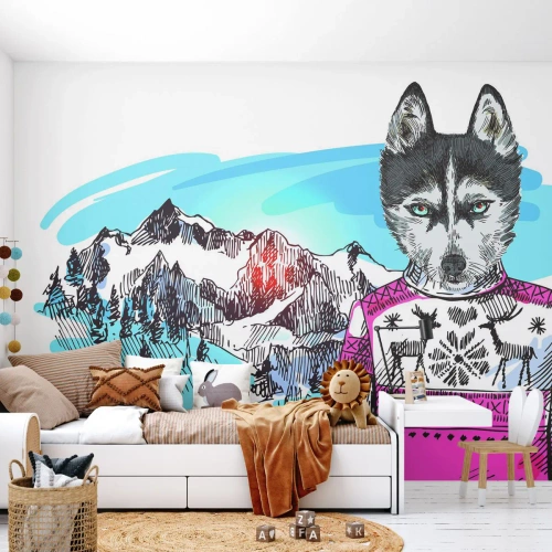 Fototapeta Samoprzylepna Deluxe Sticker - Wilk w owczej wełnie - Abstrakcja, Wilk, Dla Dzieci - 100x70 cm