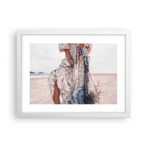 Plakat w białej ramie - Dzieci kwiaty w drodze - 40x30 cm