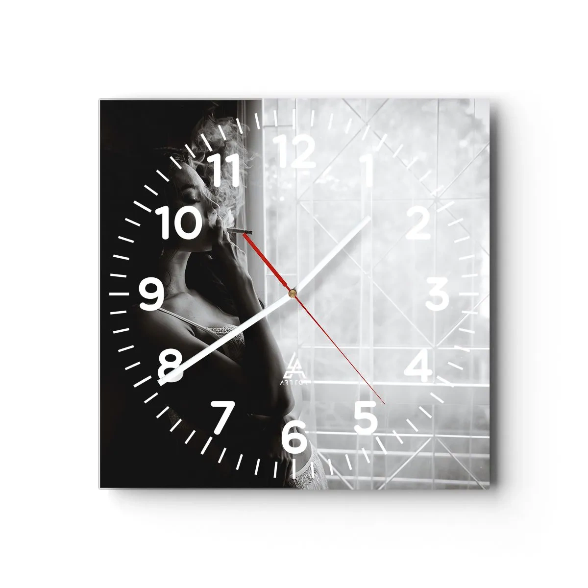 Zegar ścienny - Zmysłowa chwila - 40x40 cm