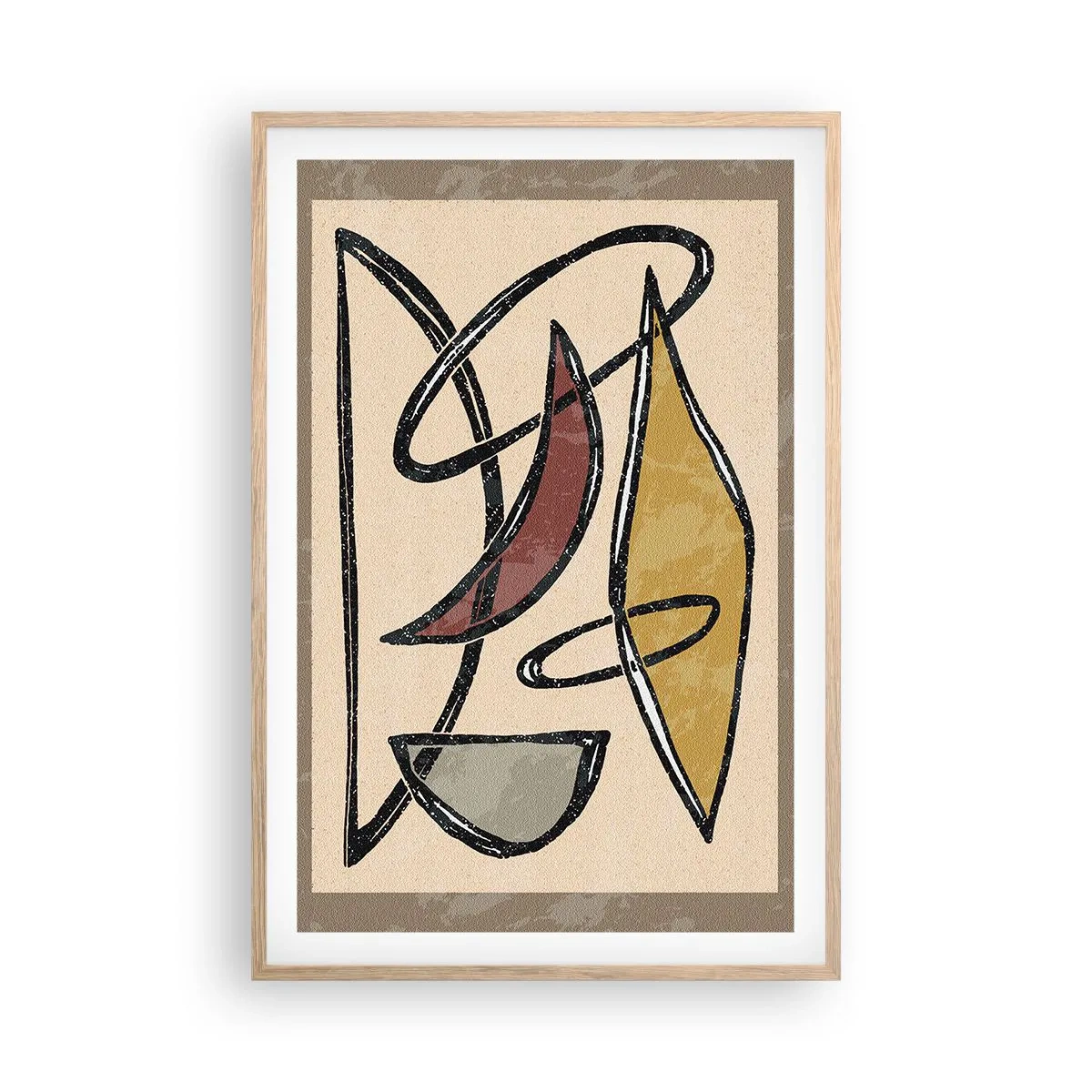 Plakat w ramie jasny dąb - Kompozycja – łuki i owale - 61x91 cm