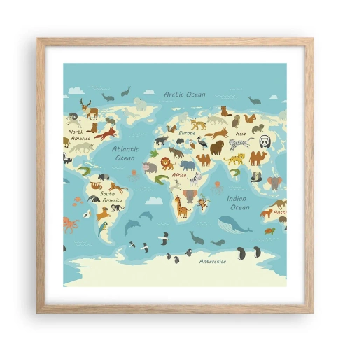 Plakat w ramie jasny dąb - Dobrzy sąsiedzi - 50x50 cm