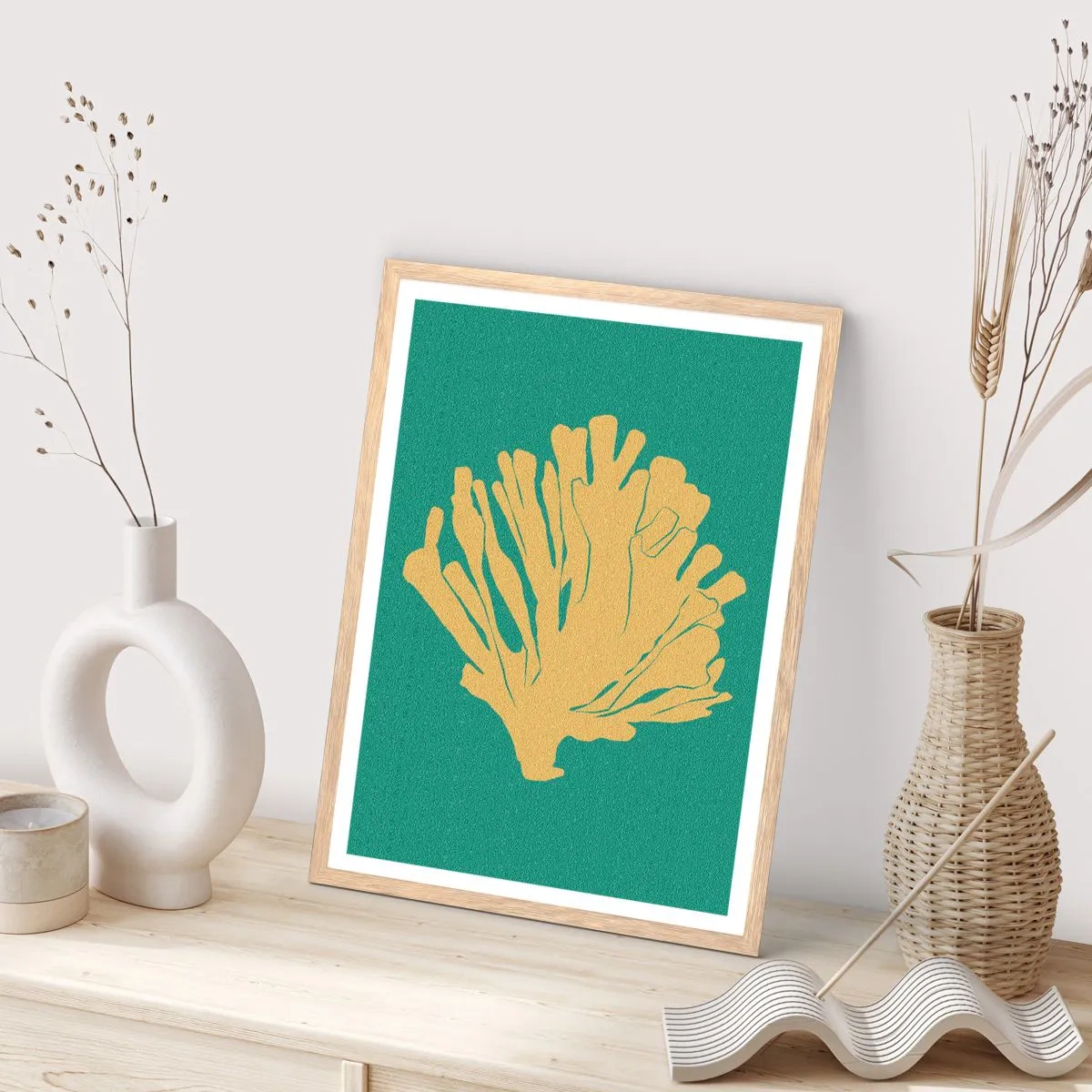 Plakat w ramie jasny dąb - Krzak podwodnego lasu - 61x91 cm