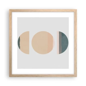 Plakat w ramie jasny dąb - Koło za kołem - 40x40 cm