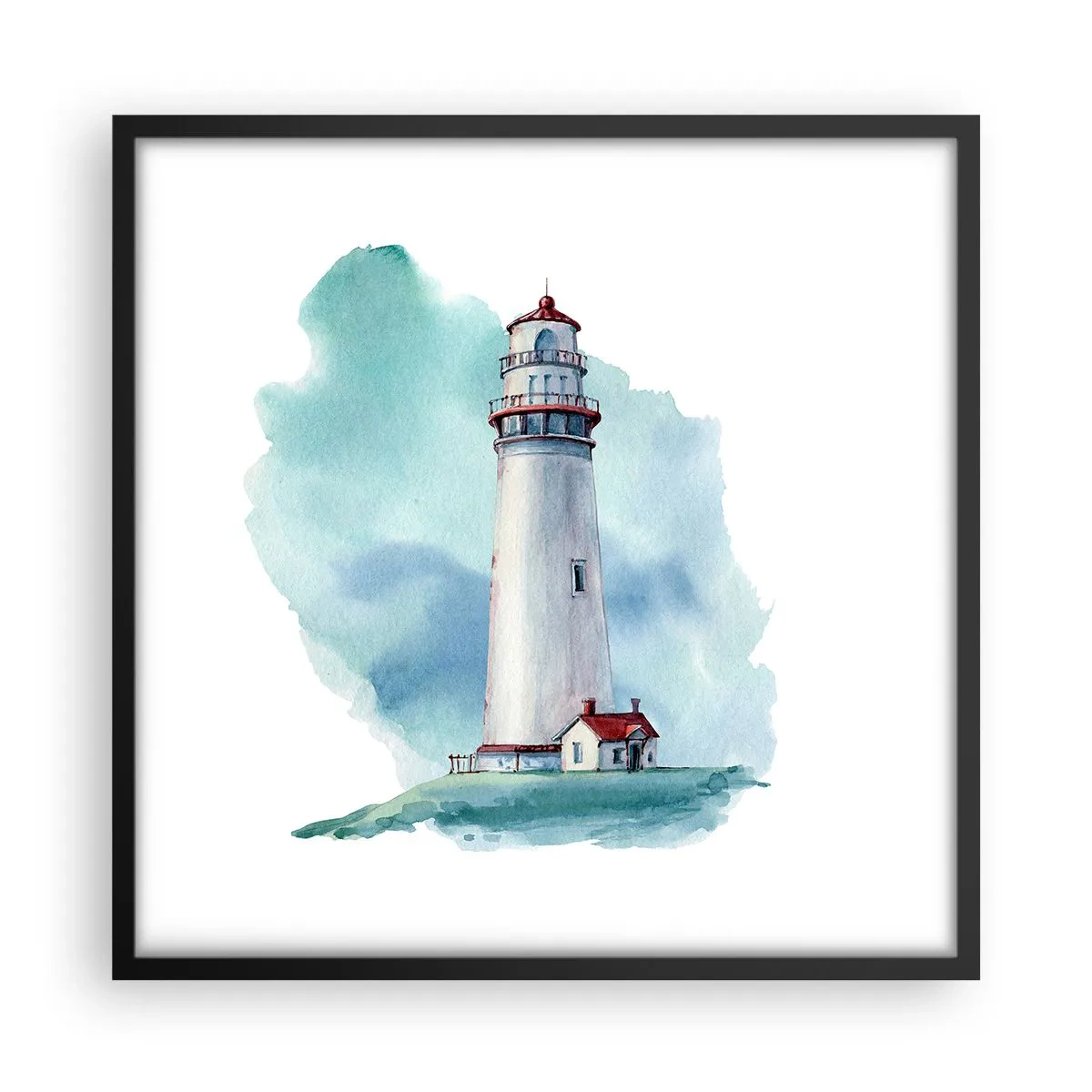 Plakat w czarnej ramie - Łagodna siostra błękitu - 50x50 cm