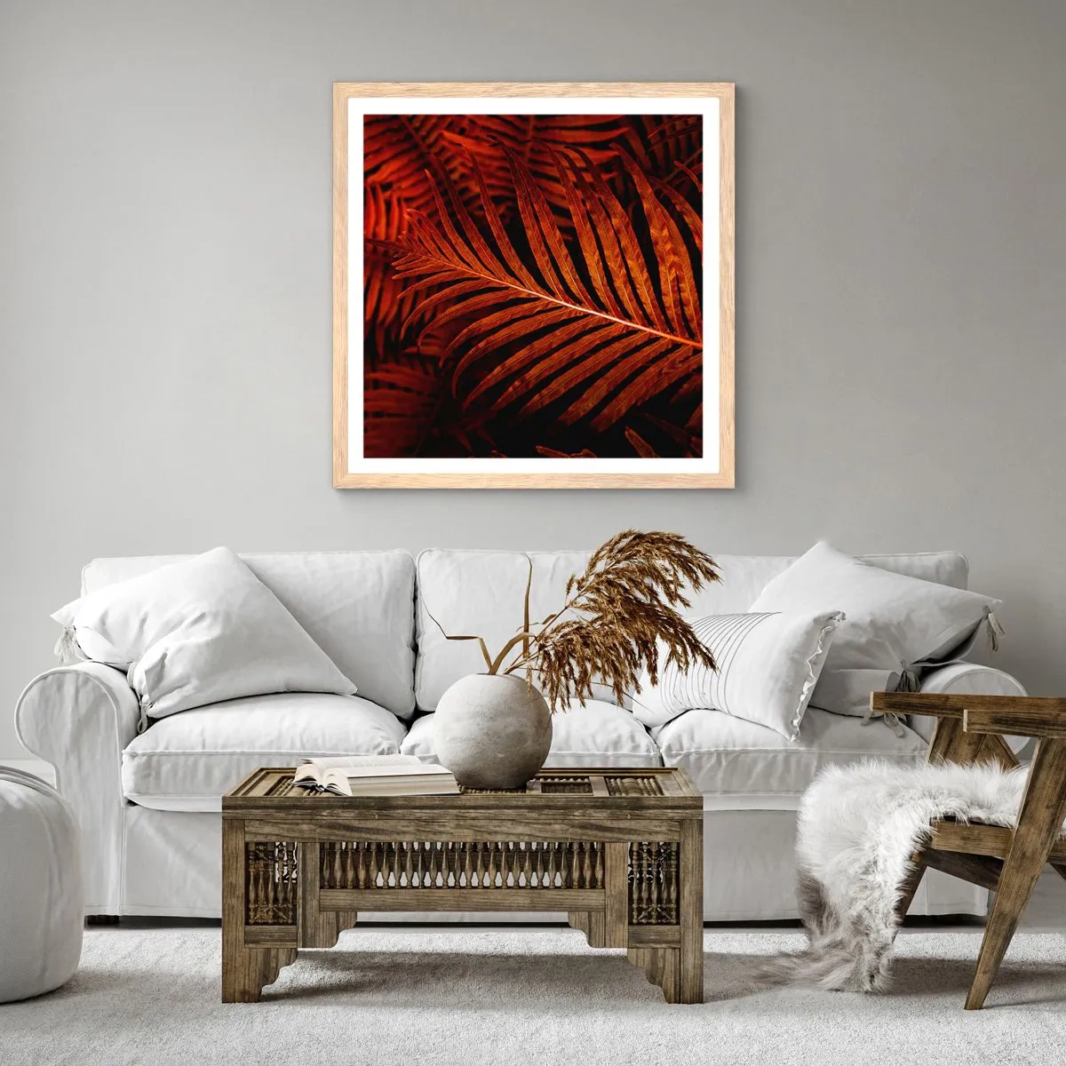 Plakat w ramie jasny dąb - Żar życia - 60x60 cm