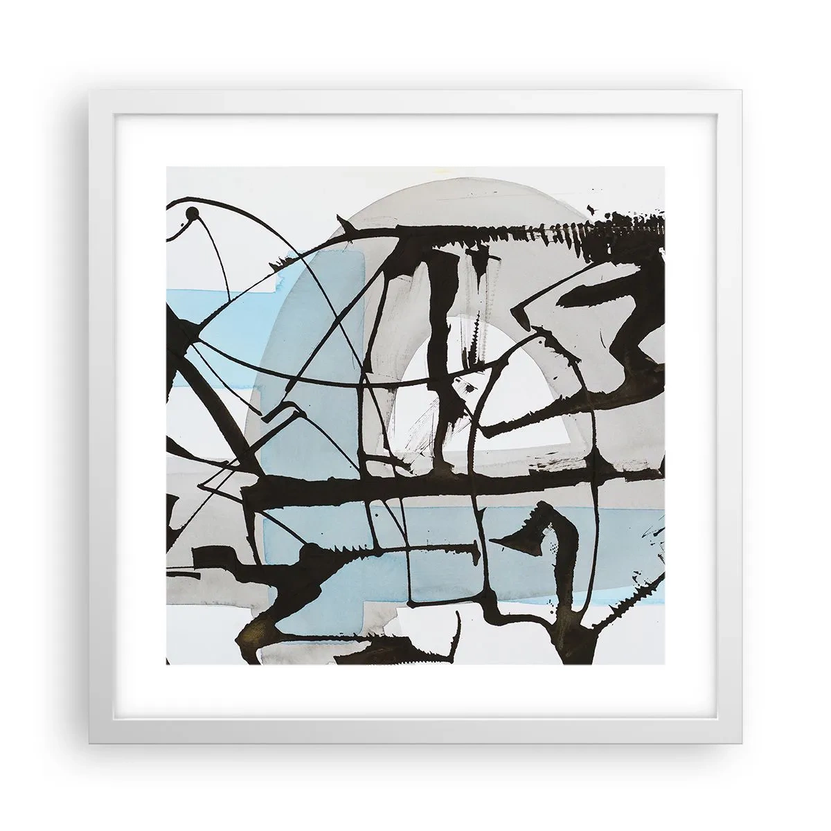 Plakat w białej ramie - Mimo wszystko błękitny - 40x40 cm