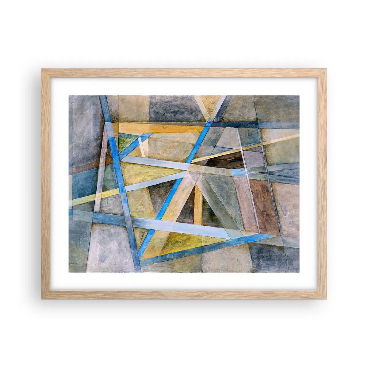 Plakat w ramie jasny dąb - Na wprost czy na skos? - 50x40 cm