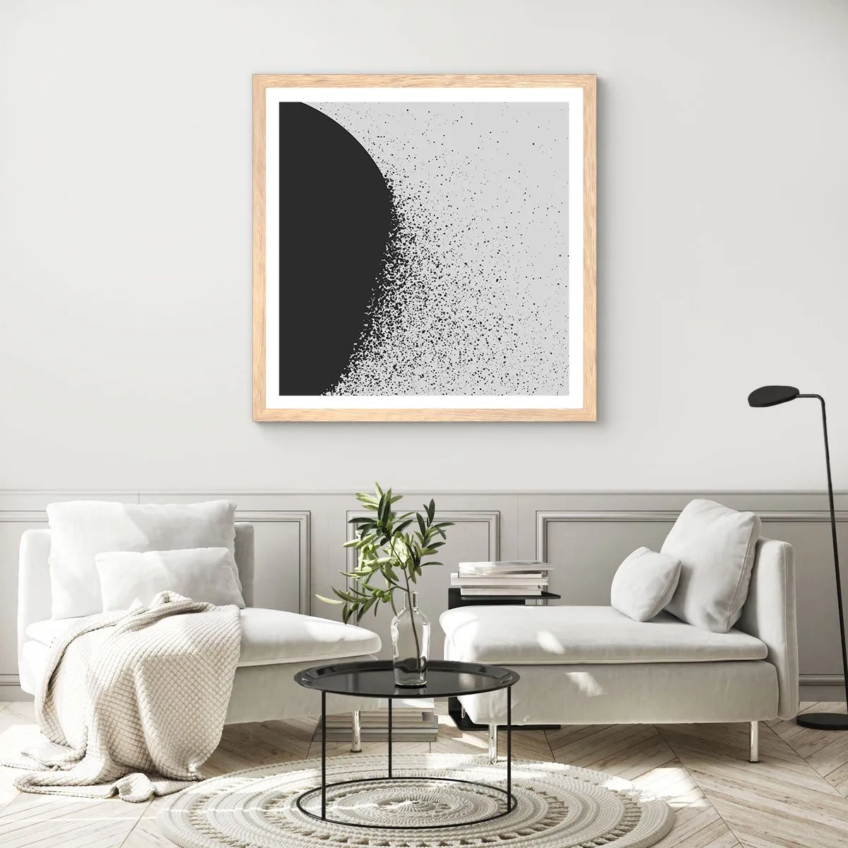 Plakat w ramie jasny dąb - Ruch cząsteczek - 40x40 cm