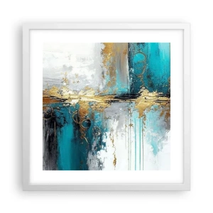 Plakat w białej ramie - Wszystko płynie - 40x40 cm