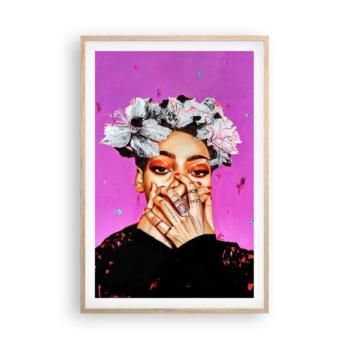 Plakat w ramie jasny dąb - Trochę szalona - 61x91 cm