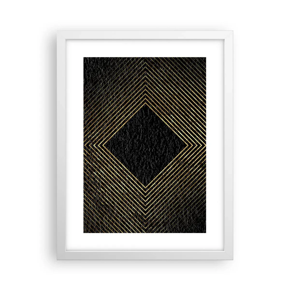 Plakat w białej ramie - Geometria w stylu glamour - 30x40 cm