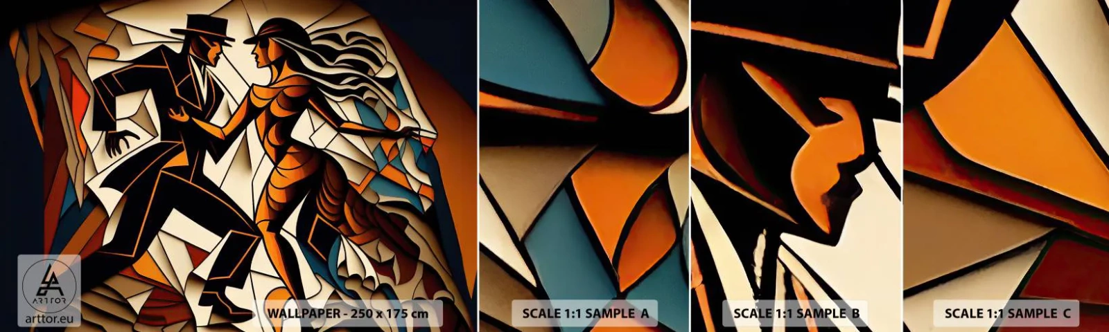 Fototapeta Próbka Standard Eco - Taniec pasji i namiętności - Kubizm, Taniec, Para - 100x30 cm