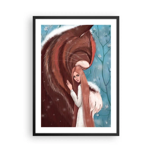 Plakat w czarnej ramie - Czuła obecność - 50x70cm - Witaj w baśni - Nowoczesna dekoracja ścienna do salonu i sypialni ARTTOR
