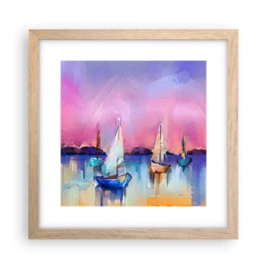 Plakat w ramie jasny dąb - Kierunek: szerokie wody - 30x30 cm