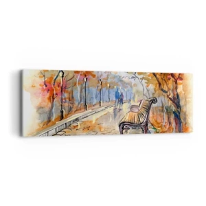 Obraz na płótnie - Razem powędrować w jesień - 90x30 cm