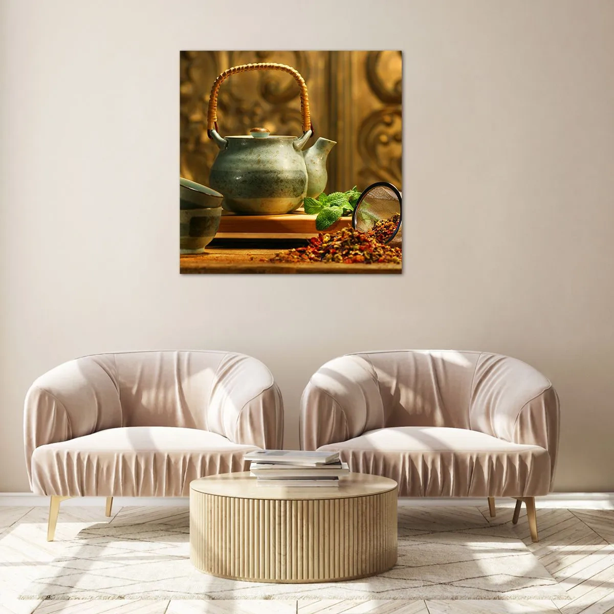 Obraz na szkle - Traktat o piciu herbaty - 70x70 cm