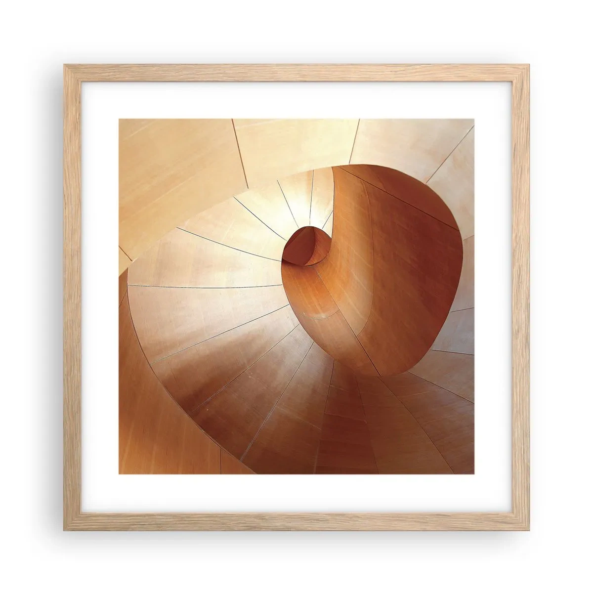 Plakat w ramie jasny dąb - Architektoniczna serpentyna - 40x40 cm