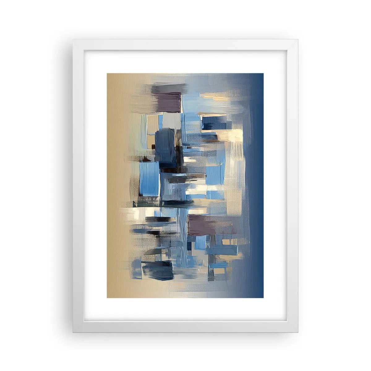 Plakat w białej ramie - Błękitna konstrukcja - 30x40 cm