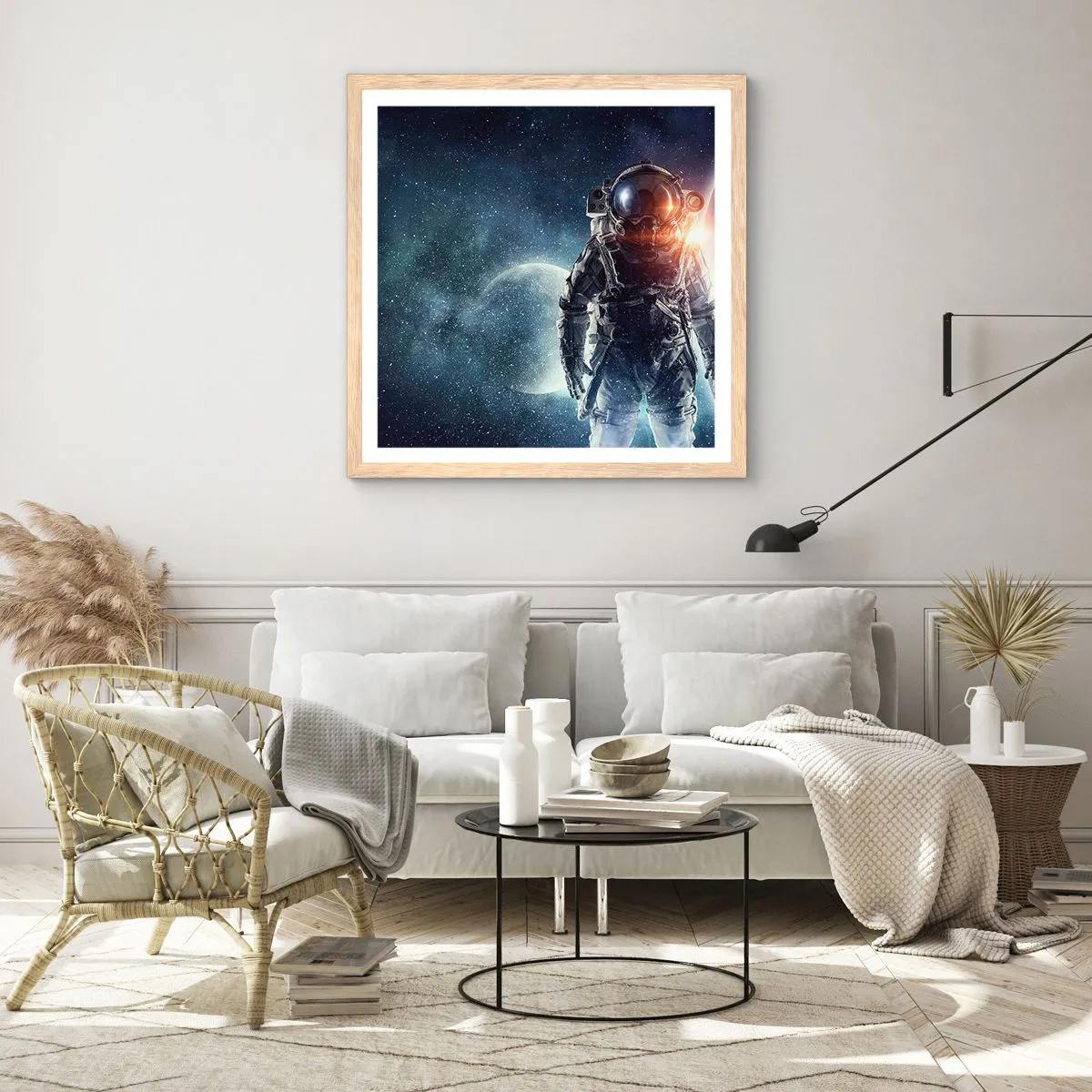 Plakat w ramie jasny dąb - Kosmiczna przygoda - 50x50 cm