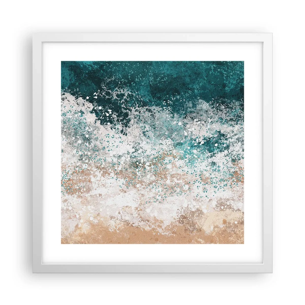 Plakat w białej ramie - Morskie opowieści - 40x40 cm