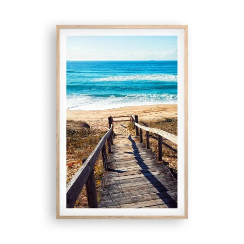 Plakat w ramie jasny dąb - Biegnij! - 61x91 cm