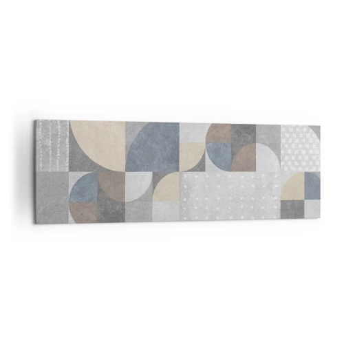 Obraz na płótnie - Geometryczny wzór w pastelowych odcieniach - 160x50cm - Ceramiczna fantazja - Nowoczesna dekoracja ścienna do salonu i sypialni ARTTOR