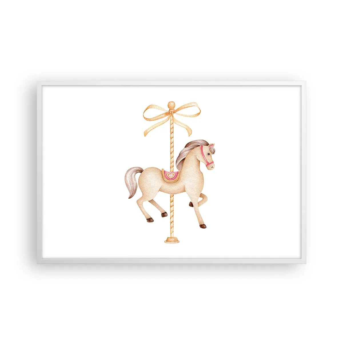 Plakat w białej ramie - Wdzięcznym kłusem - 91x61 cm
