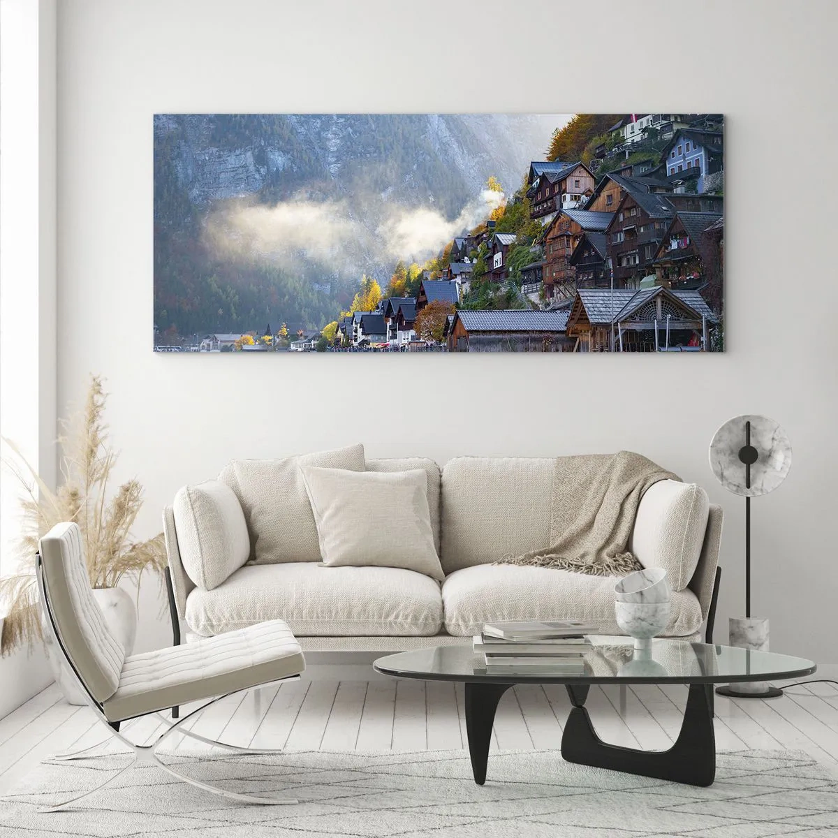 Obraz na szkle - Alpejskie klimaty - 100x40 cm
