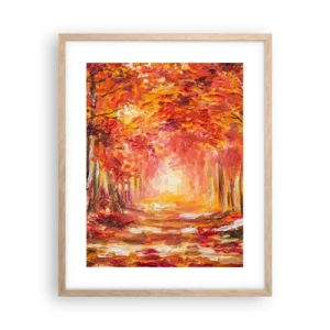Plakat w ramie jasny dąb - Miedziany las - 40x50 cm