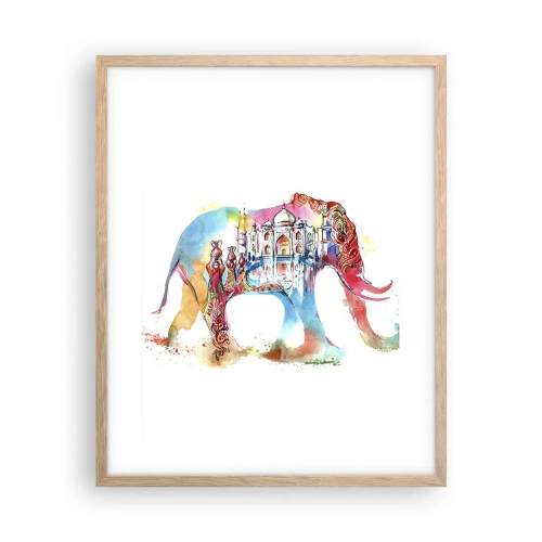 Plakat w ramie jasny dąb - Indie - aura miłości - 40x50 cm