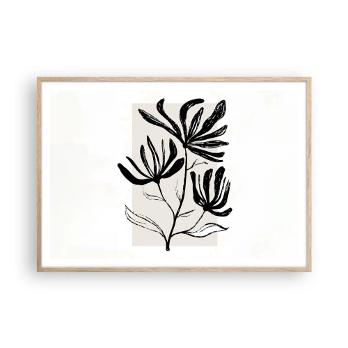 Plakat w ramie jasny dąb - Szkic do zielnika - 100x70 cm