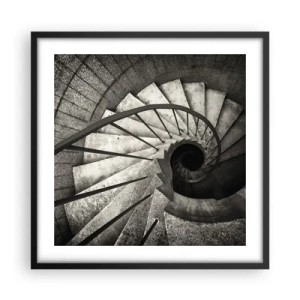 Plakat w czarnej ramie - Schodami w górę, schodami w dół - 50x50 cm